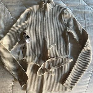 Aritzia - Babaton Ribbed Open-back Mock Neck Sweater